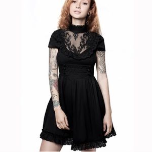 Killstar Death March Dress Black Lace NWOT